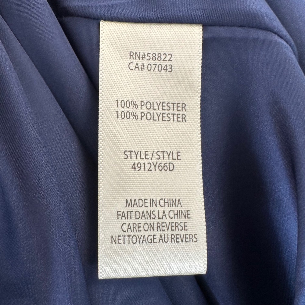 Max Studio Navy Floral Chiffon Sleeveless Shift Dress 4912Y66D NWT Small - Picture 8 of 8
